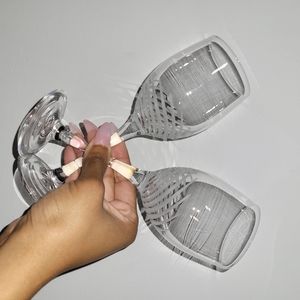 Etched crystal stemware